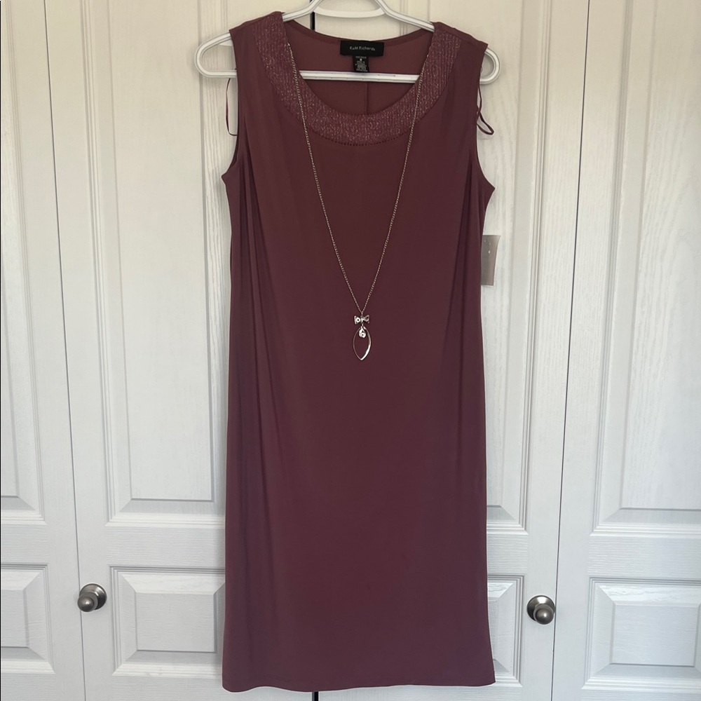 R & M Richards Mauve Sleeveless Midi Dress